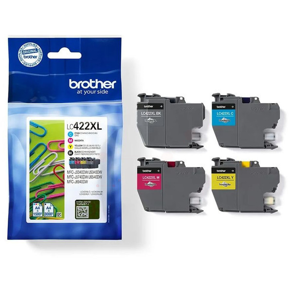 Original Tintenpatronen Brother LC-422XLVAL (LC422XLVAL) Viererpack CMYK
