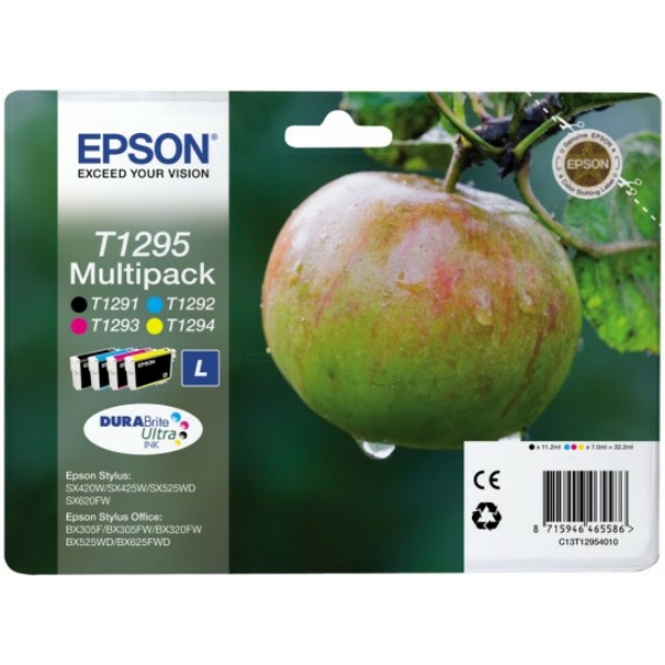Original Tintenpatronen Epson T1295 (C13T12954012) Viererpack CMYK