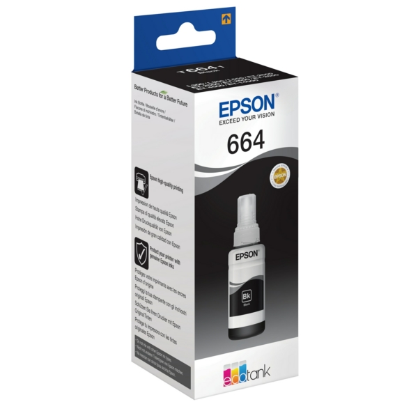 Original Tintenflasche Epson 6641 (C13T66414A) schwarz