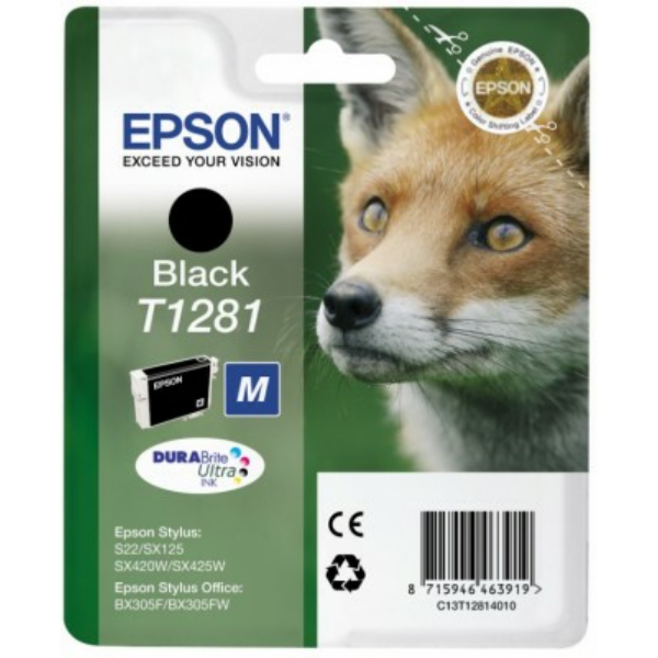 Original Tintenpatrone Epson T1281 (C13T12814012) schwarz