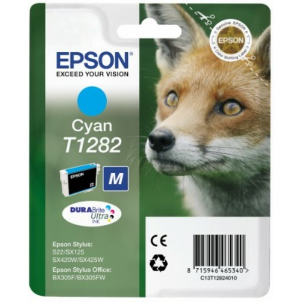 Original Tintenpatrone Epson T1282 (C13T12824012) cyan