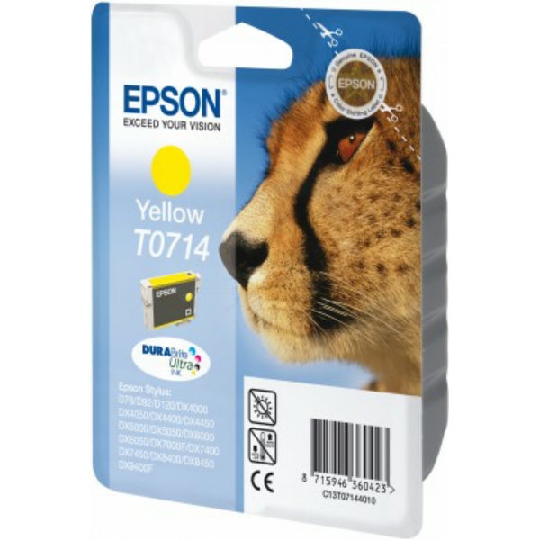 Original Tintenpatrone Epson T0714 (C13T07144011) gelb