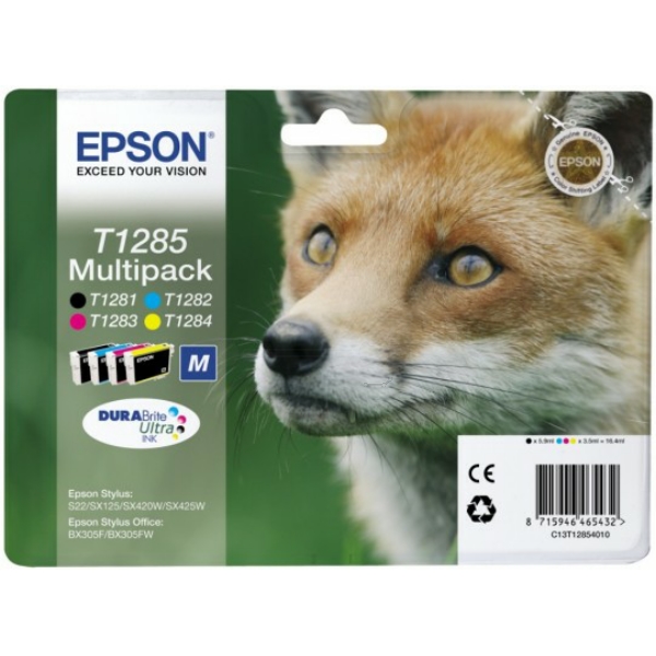 Original Tintenpatronen Epson T1285 (C13T12854012) Viererpack CMYK